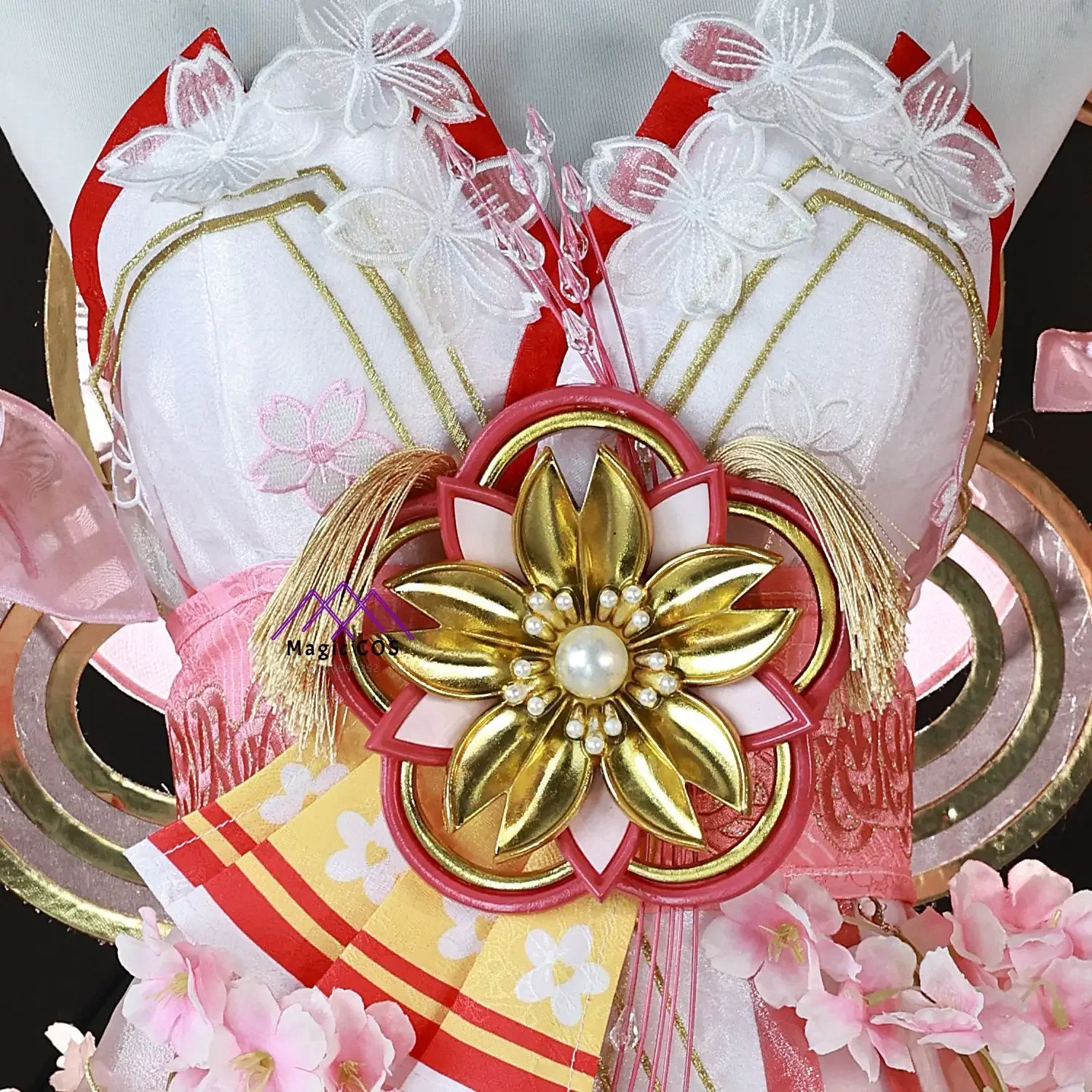 Nuova borsa Hanfu in seta antica borsa con nappa ricamata a farfalla borsa a tracolla portatile borsa a tracolla con perle, Bianco e viola., Taglia unica