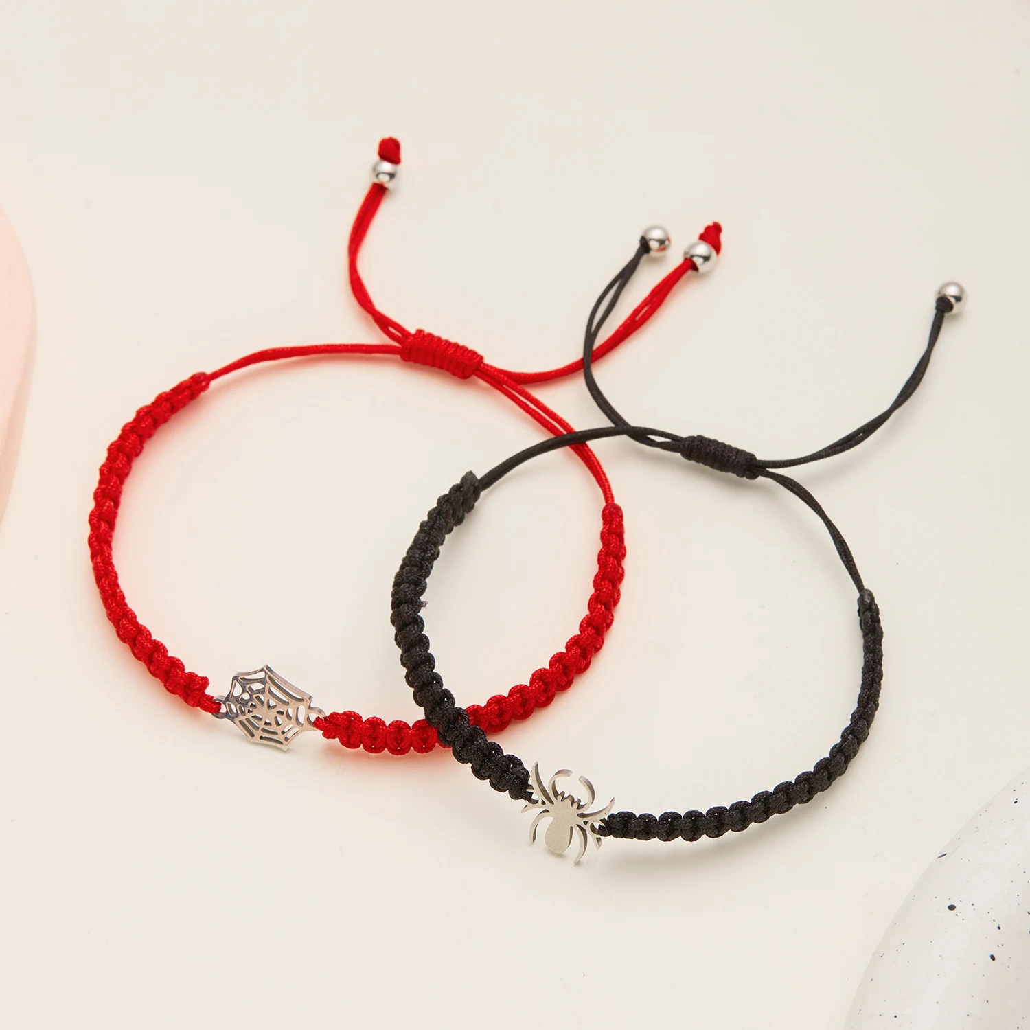 Spinne Handgewebtes Seil Armband Damen Herren Einfaches gewebtes verstellbares Armband Romantisches ästhetisches Paar Schmuck Geschenk – Detail 8