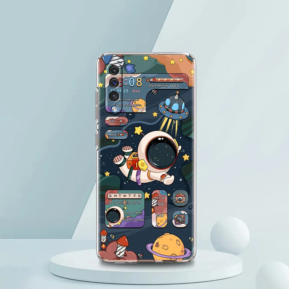 Hello Astronaut Transparent Silicone Phone Case Cover
