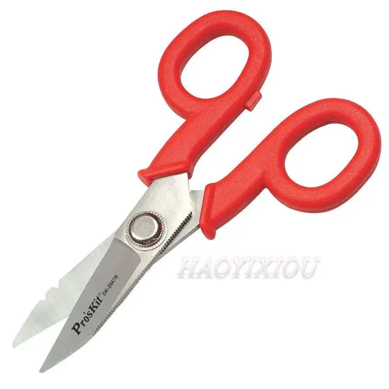 Pro'sKit DK-2047N 5.5" Multi-Function Electrical Cable Stripping Knife Scissors Household Electrician Scissors Shearing Cut line 2