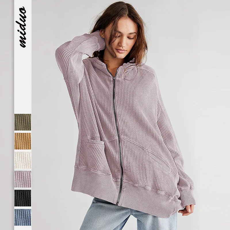

2023 New Cardigan Zipper Sweater Explosive Style Homewear Outerwear Women's Hoodie Long Jacket Winter Clothes Women