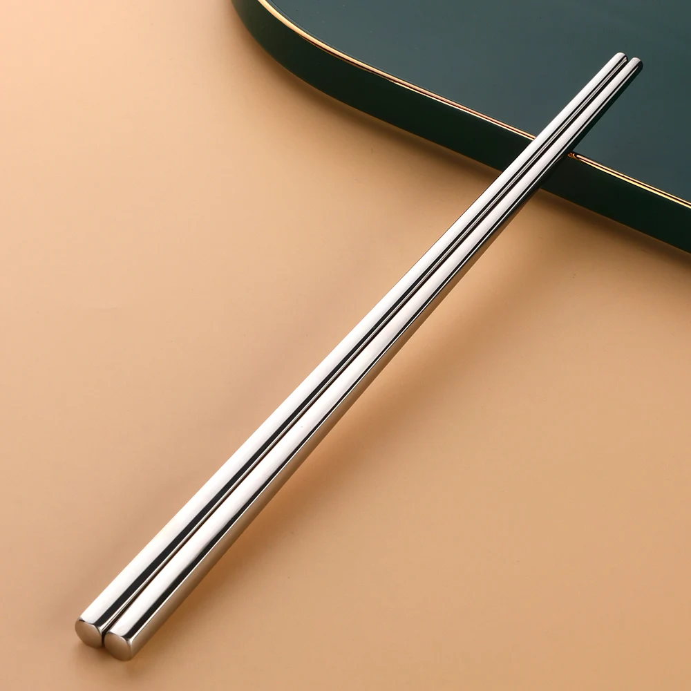 1 pair Sushi Chopsticks 304 stainless steel Food Grade Square Chinese Silver Metal Chopstick Reusable Chop Stick Kitchen Tools