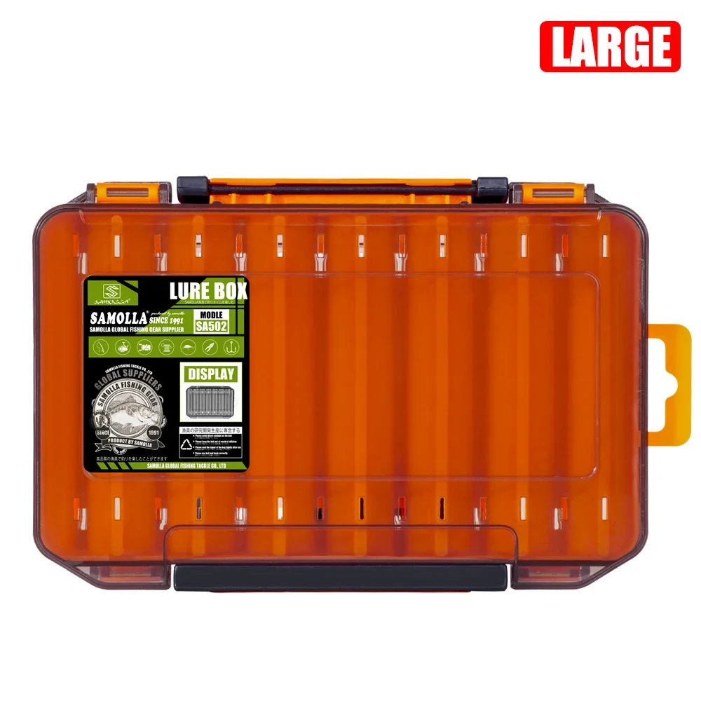 Double-Sided Fishing Lure and Hook Storage Organizer with 14 Compartments