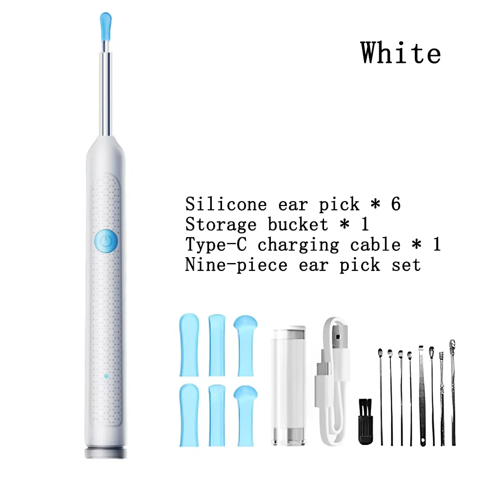 Smart Visual Set Interchangeable Head HD Endoscope Mother Baby Grade Silicone Protective Ear Pick With Childproof Lock_voghion.com
