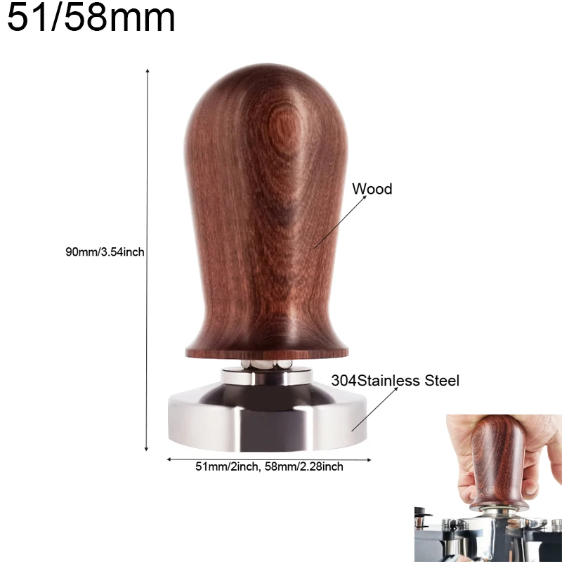 커피 포타필터용 보정 에스프레소 탬퍼, 압력 스프링 탬퍼, 51mm, 58mm, 30lb