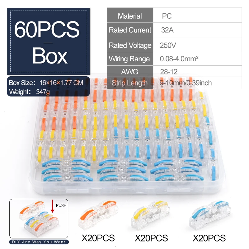 Boxed 60PCS T Mix