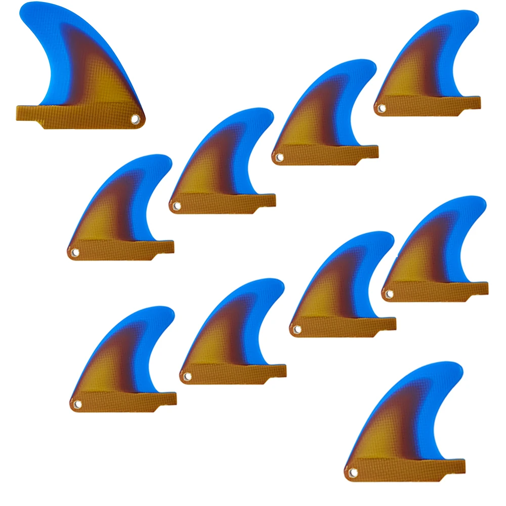 Mini Surfboard Fin Keychain Set-5pcs Or 10pcs Fiberglass Blue-Orange Gradient Surfing Gift for Divers