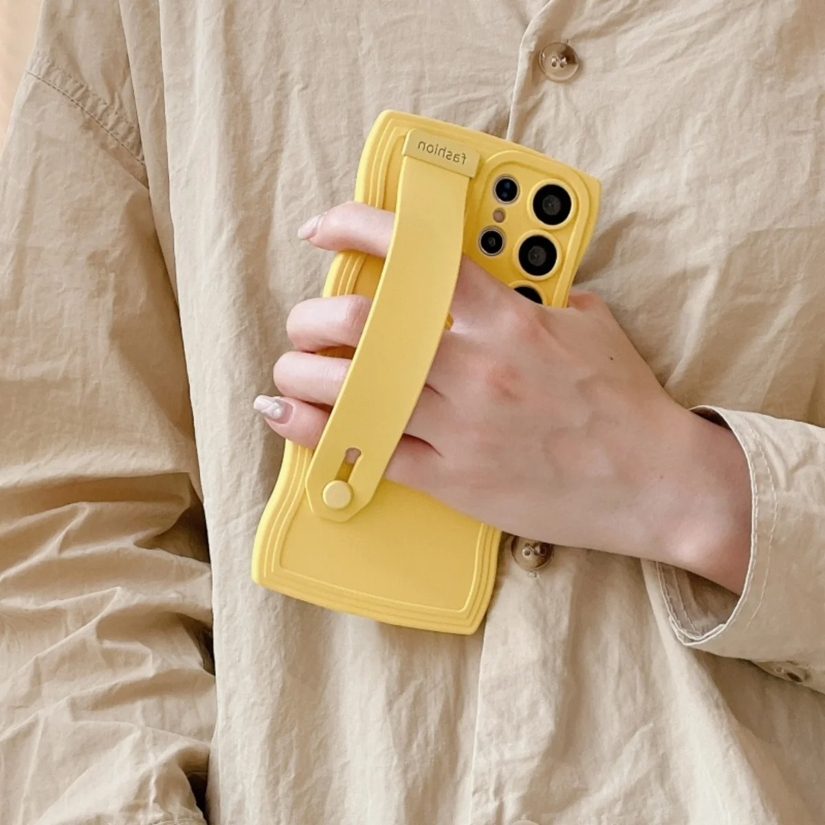 Wave Wrist Strap Silicone Stand Phone Case