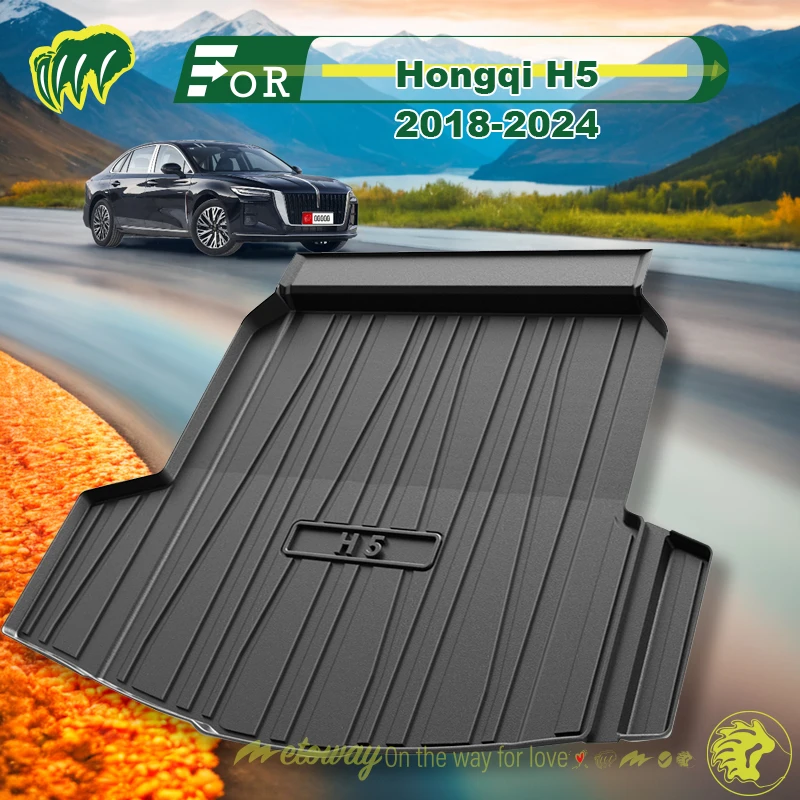 

For Hongqi H5 2018-2024 TPE Custom Fit Car Trunk Mat All Season Black Cargo Mat 3D Shaped Laser Measured Trunk Liners