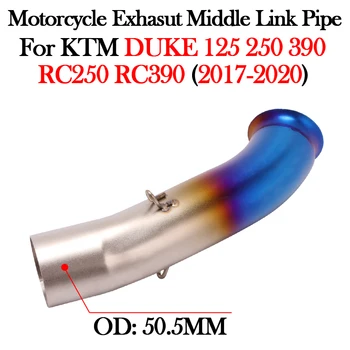 Slip On Motorcycle Exhaust Modified 51MM Escape Moto Muffler Middle Link Pipe For KTM DUKE 390 250 125 RC250 RC390 2017 - 2020