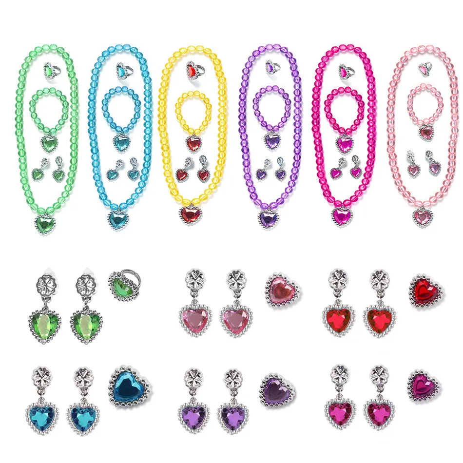 

Бусины для девочек, игрушки, ожерелье, браслет, детское ожерелье ручной работы, аксессуары, принцесса, ролевая игра, Алмазное украшение, детские подарки на день рождения