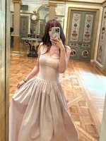new Summer Patchwork Sleeveless Dress Vintage Female Fashion Casual Holiday Dress For Women Square Neck Long Party Dresses - Image 3