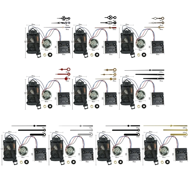 Pendulum Clock Movement Music Box DIY Repair Kit for Repairing Clock Needle 6