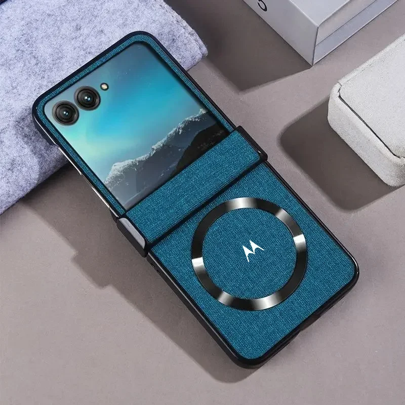 Luxury Woven Leather Slim Magnetic Hinge Protect Case