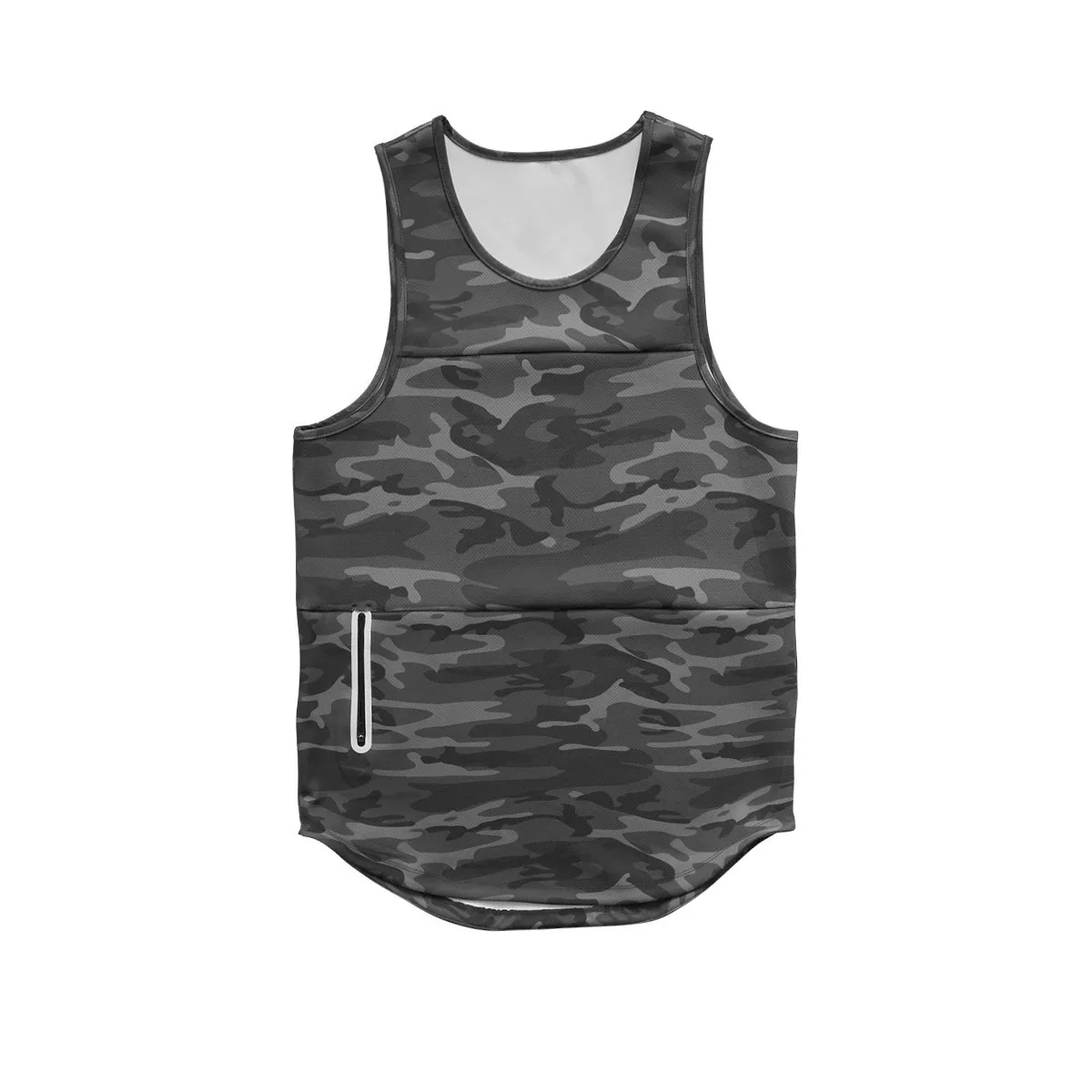 Men's Casual Sports Quick-drying Sleeveless Tank Top With Zipper Pocket Design For Gym Fitness 1 Piece sports vest