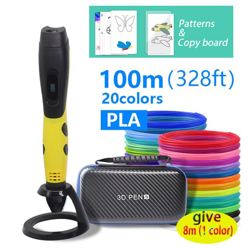 

3D Printing Pen 3D Pen 1.75mm ABS/PLA Filament USB Output Low Voltage Security 3D Pencil With Beautiful Case for Birthday Gift
