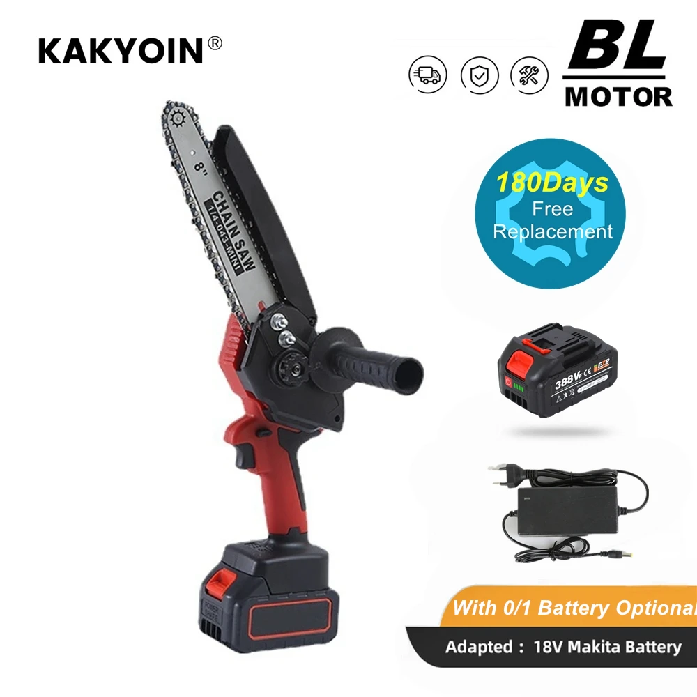 Бесщеточная Электрическая цепная пила, миниатюрный беспроводной инструмент для обрезки сада, 8 дюймов, 21 в