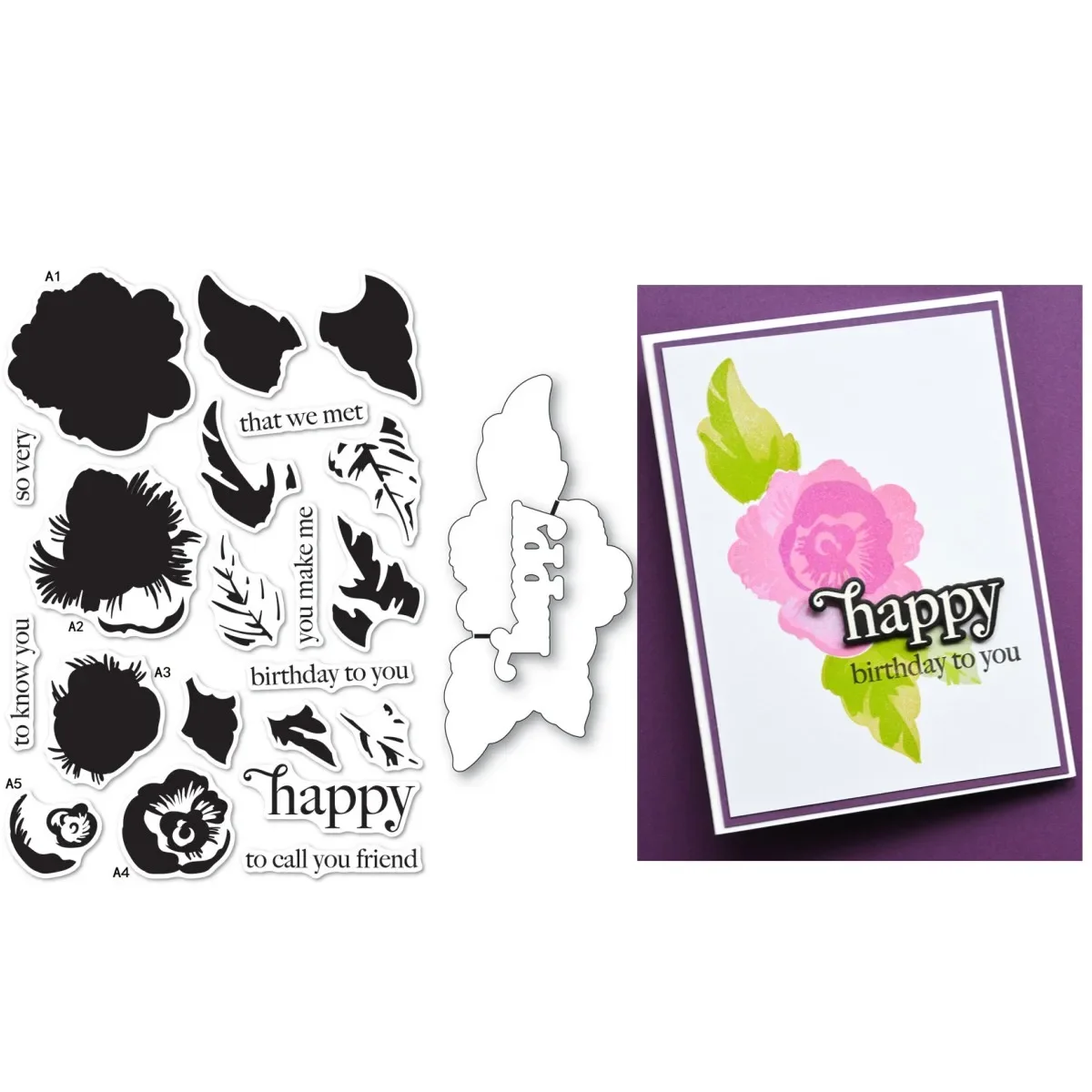 

2024 New Cheerful Floral Metal Cutting Dies Clear Stamps For Decorating Scrapbook Diy Paper Card Album Mould Embossing Craft