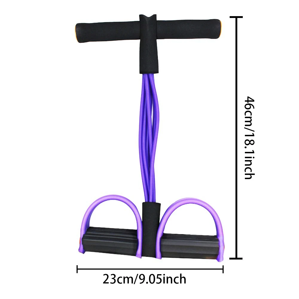 Generic Fasce elastiche di resistenza per fitness, 4 tubi per pedali, tiratori per caviglia, per yoga, con manici, corda di tensione multifunzione, corda elastica per allenamento in vita, braccia