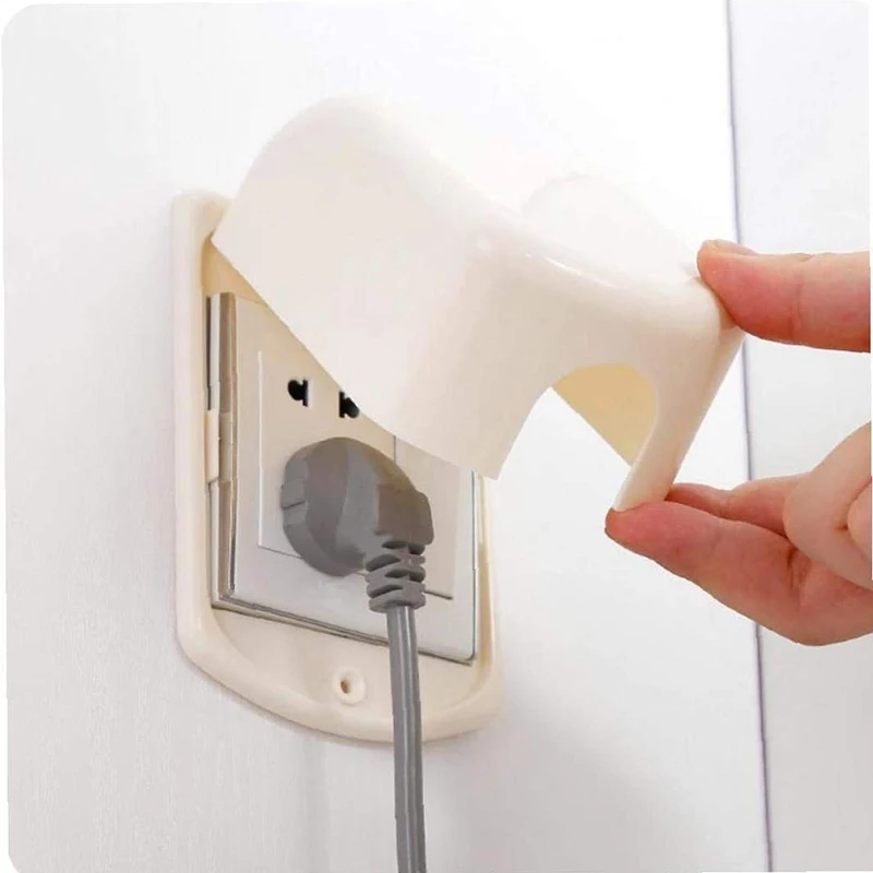 Plastic Socket Dustproof Case Self-adhesive Wall Socket Waterproof Box Household Plug Doorbell Dust Cover Bathroom Anti-shock