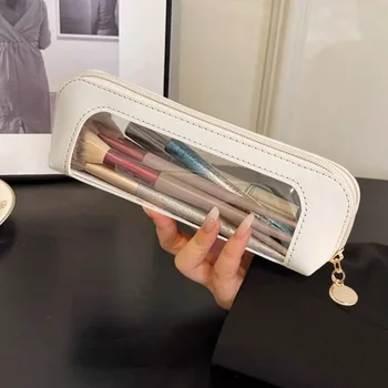 Borsa Cosmetica Portatile per Pennelli da Trucco, Organizer da Viaggio per Articoli da Toilette, Piccola Custodia in PU per Bellezza e Articoli da Bagno