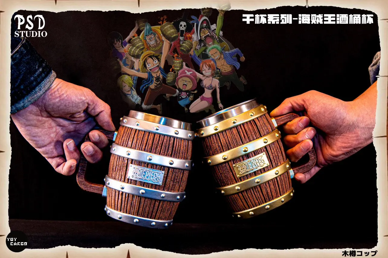 Psd Studio Barrel Beer Mug Gk Statue Collection Wood Grain Stainless Steel Liner Drinking Cup For Toy Cargo Anime Fans Sneakatelier
