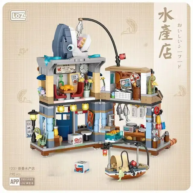 1218 1219 1231 1232 LOZ mini Blocks Kids Building Bricks Boys Toys Girls Gift Japanese Snack Bar Puzzle 3