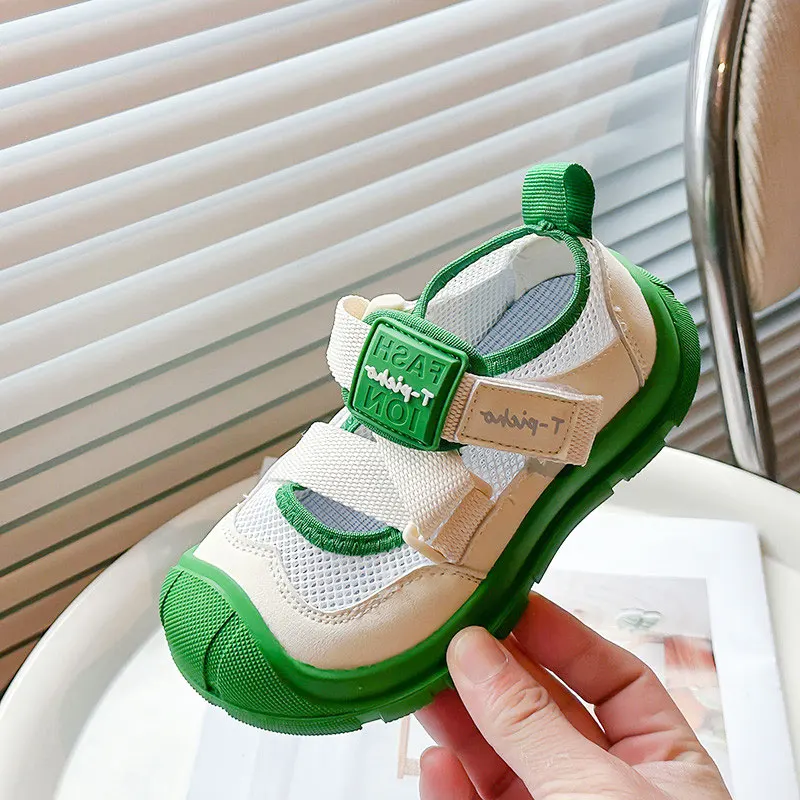 

2024 Summer Mesh Shoes Kids Cover Toe Heel Sandals for Girls Boy Hook Loop Hiking Sandal Sneakers Child Girl Casual Shoe 26-36