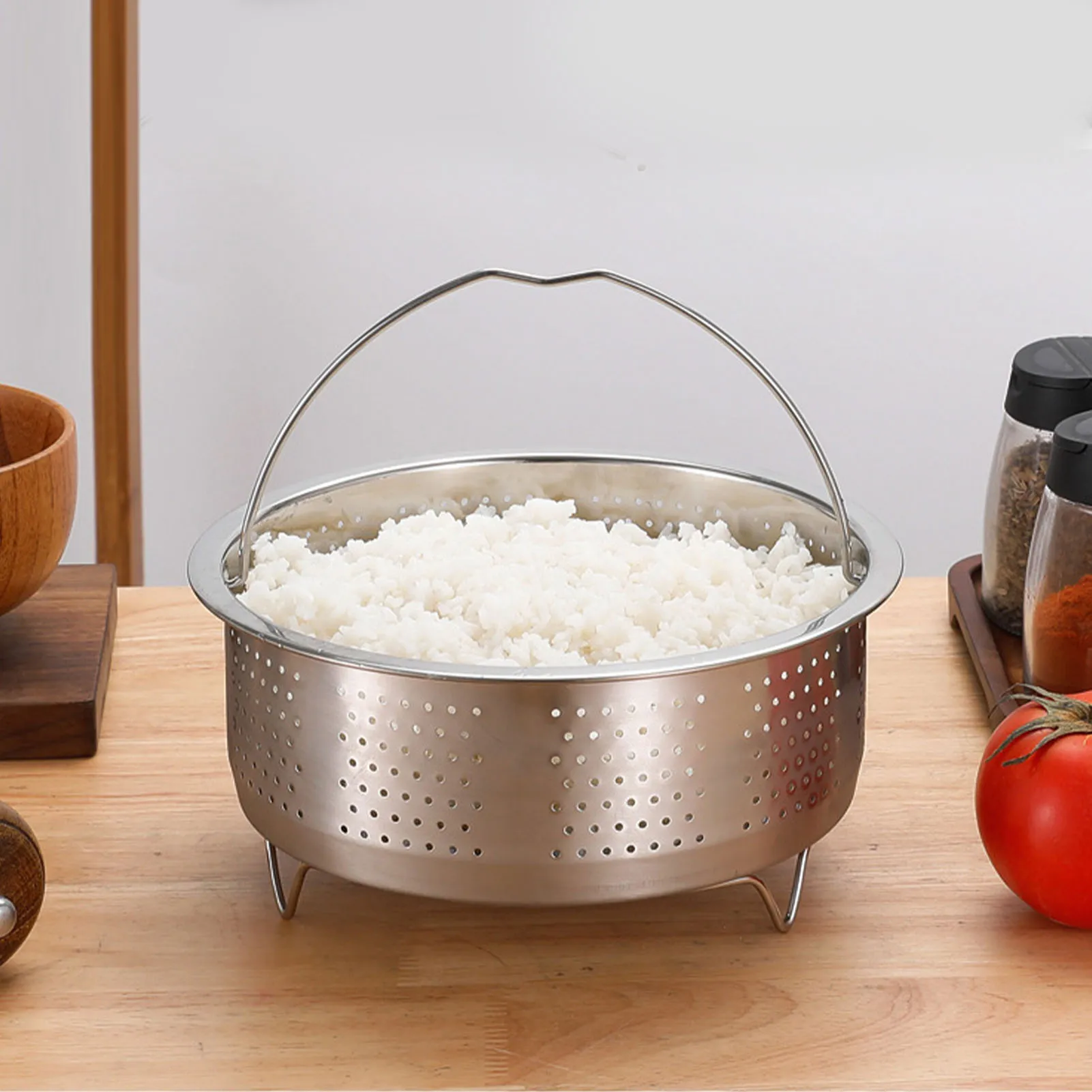Stainless Steel Multi-Use Steamer Basket with Handle