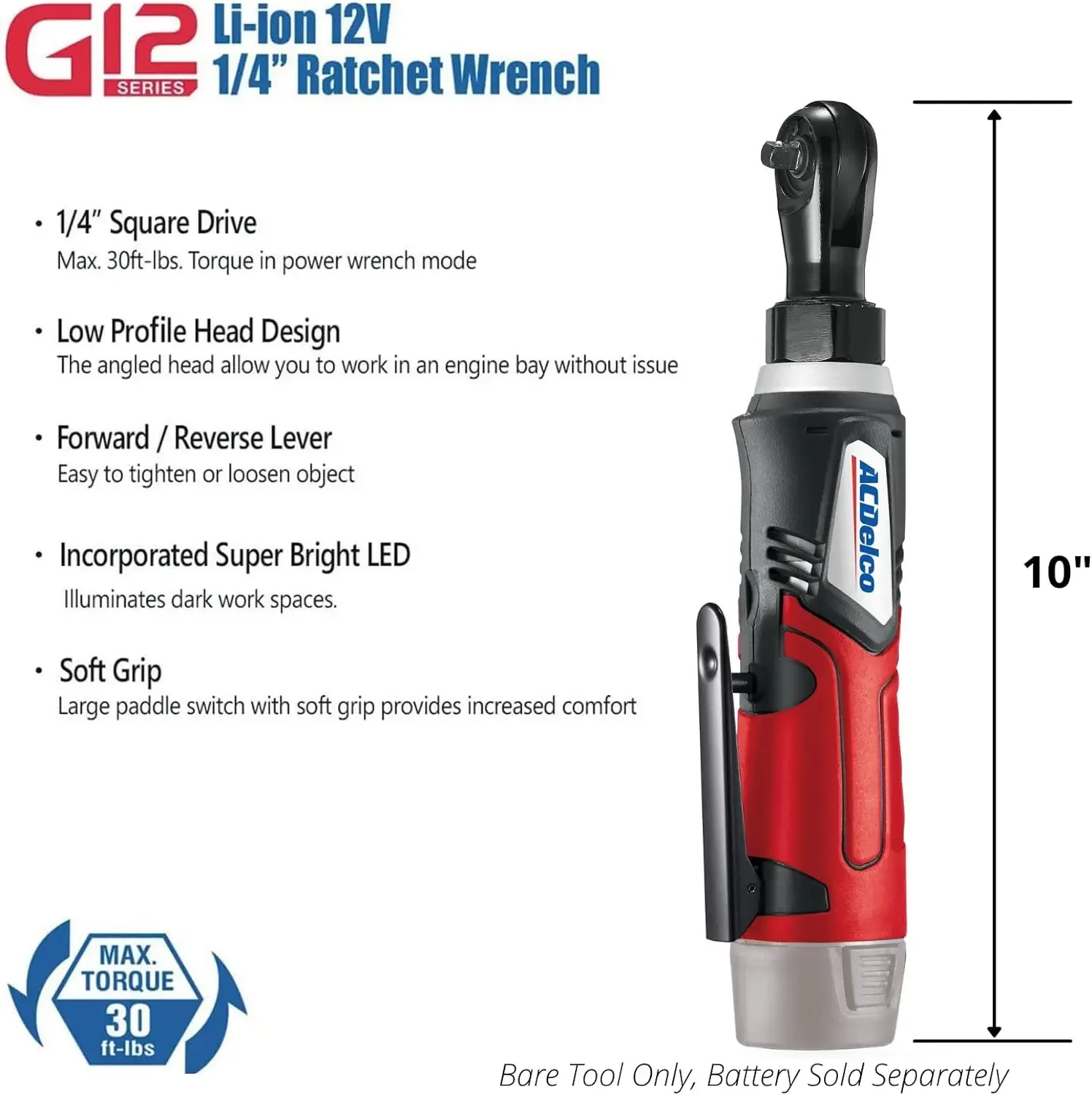 ACDelco ARW1218-K18 G12 Series 12V Li-ion Cordless 3/8