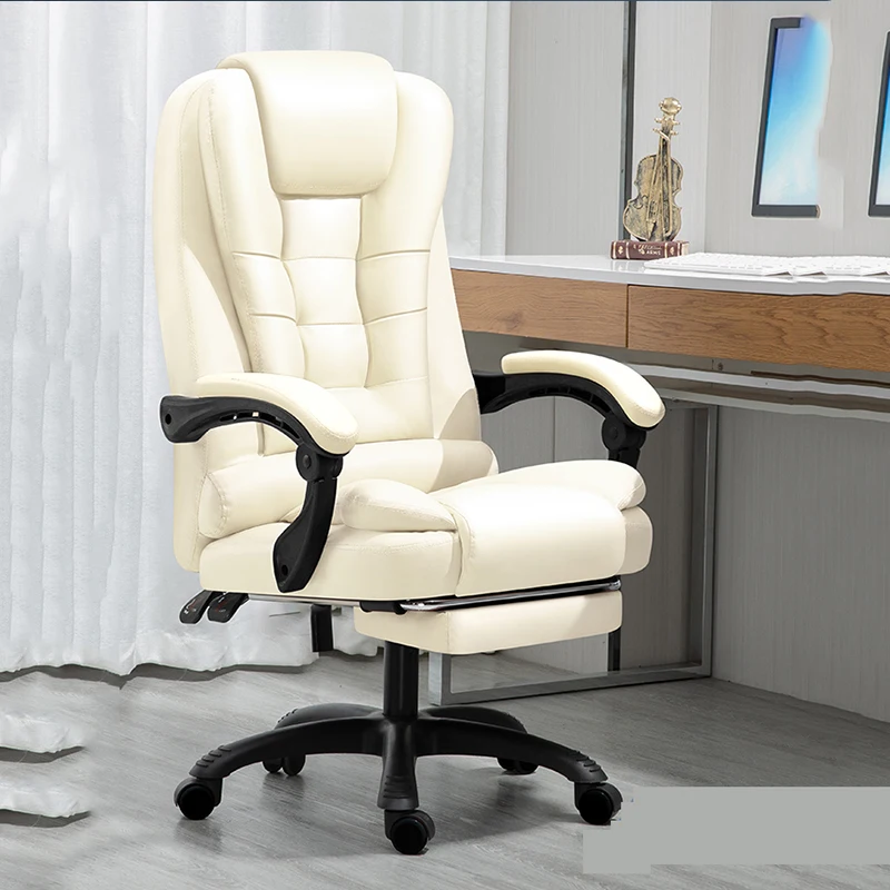 

Adjustable Luxury Ergonomic Office Chair Back Cushion Modern Leather Soft Swivel Chair Comfortable Sillas De Playa Furniture