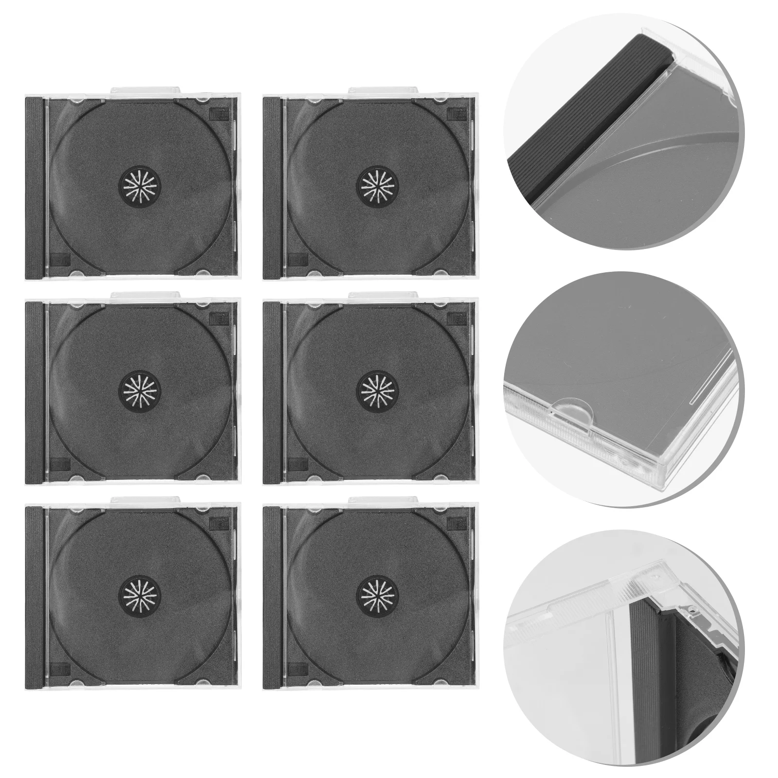 

6 Pcs CD Disc Case Protective Blank Cds Ultra Thin Plastic Storage DVD Container