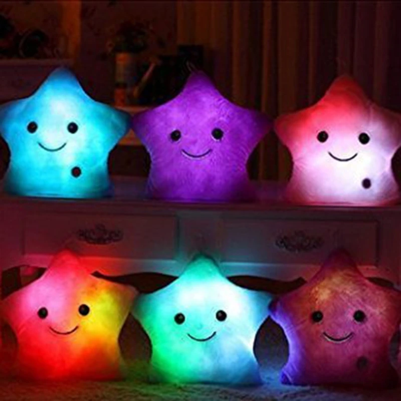 13inch Interactive Toys Realistic Luminous Star Stuffed Toy Soft Cotton Miniature Star Plush Cushion Bedroom Decorations