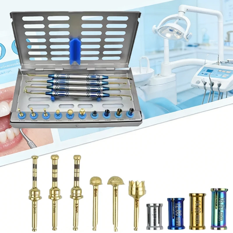 Dental Sinus Lifting Elevation Kit Full Set with Implant Stopper Depth Control Periosteal Elevator Surgical Instrument Kit