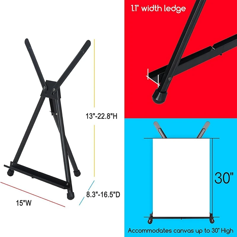 A77P-Tabletop Easels, Metal Easel Stand For Painting & Display, Desktop Art Painting Easel, Paint Easel Tripod Stand