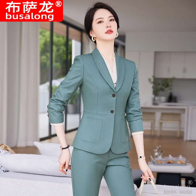 

Hotel Front Desk Business Suit Female Catering Restaurant Waiter Long Sleeve Autumn and Winter Foreman Manager Cashier Work Suit