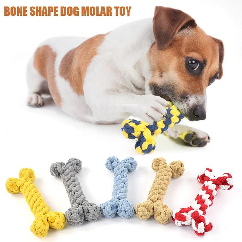 Bones Shape Dog Toys for Small Large Dogs Bite Resistant Teething Cleaning Chew Toy Cotton Pet Puppy Molar Toys Pets Products