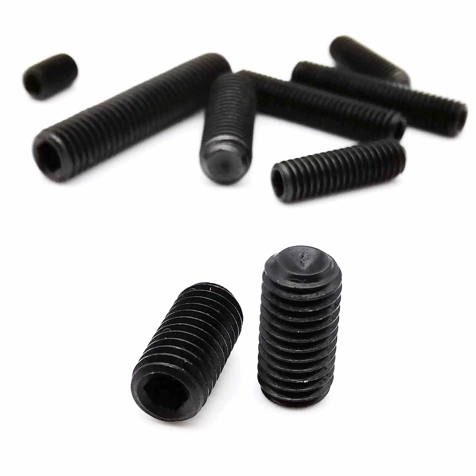 M2 M2.5 M3 M3.5 M4 M5 M6 M8 DIN916 Black Grade 12.9 Steel Hex Hexagon Socket Allen Cup Point Grub Bolt Set Screw 50pcs hexagon socket screw hex socket cap screw