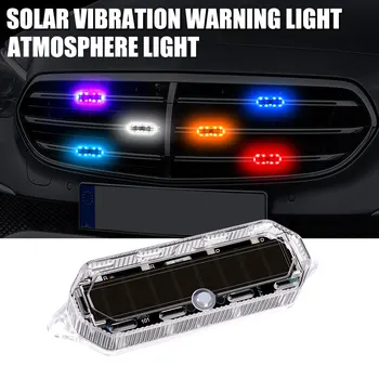 1/2x Luce stroboscopica solare a LED senza fili solare impermeabile per moto, auto, bici, camion, lampada di segnalazione anti-collisione