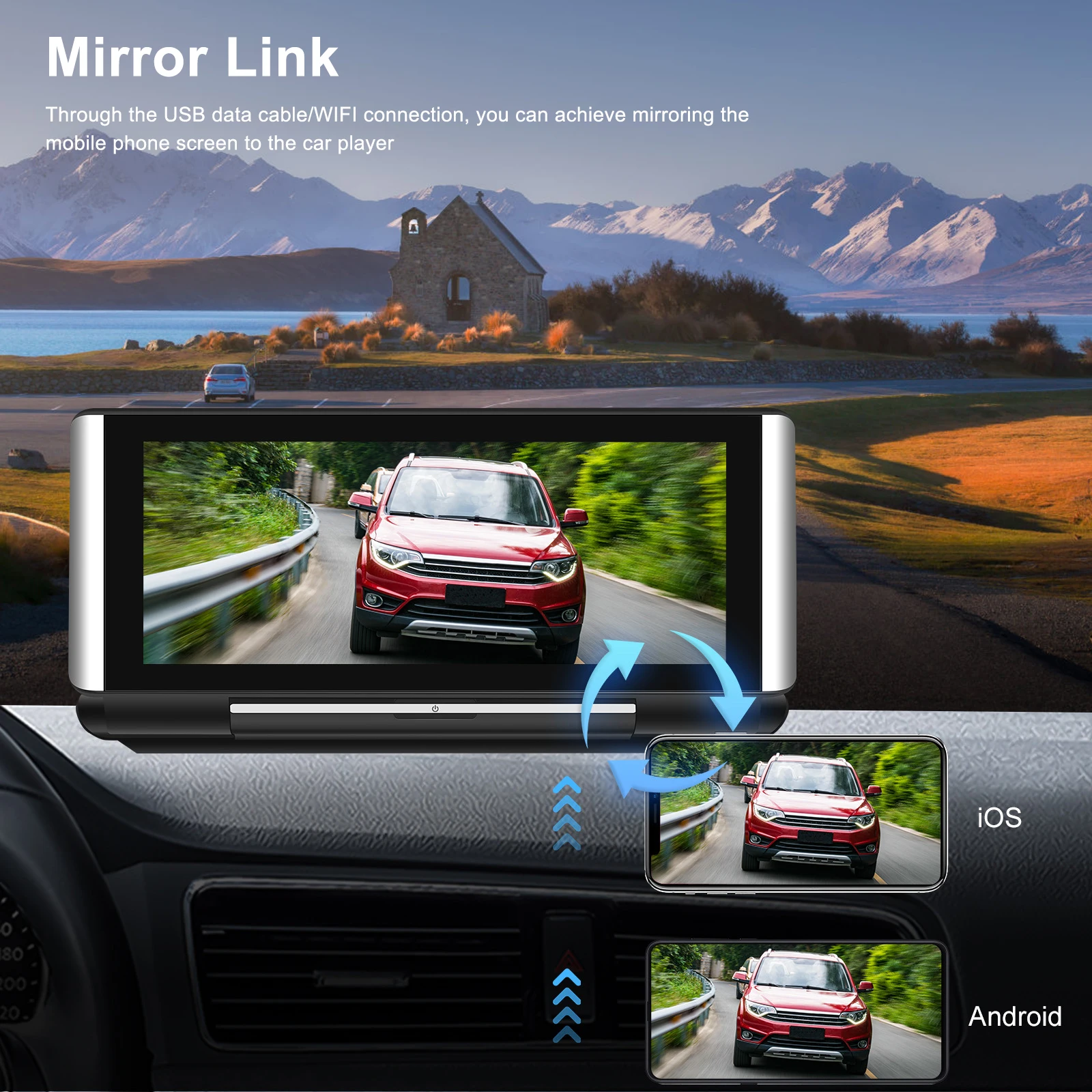 Universal 6.86 Pollici Car Touch Smart Player Car Desktop Monitor Car Mp5 Radio Player Lettore Video Wireless Carplay Android Auto