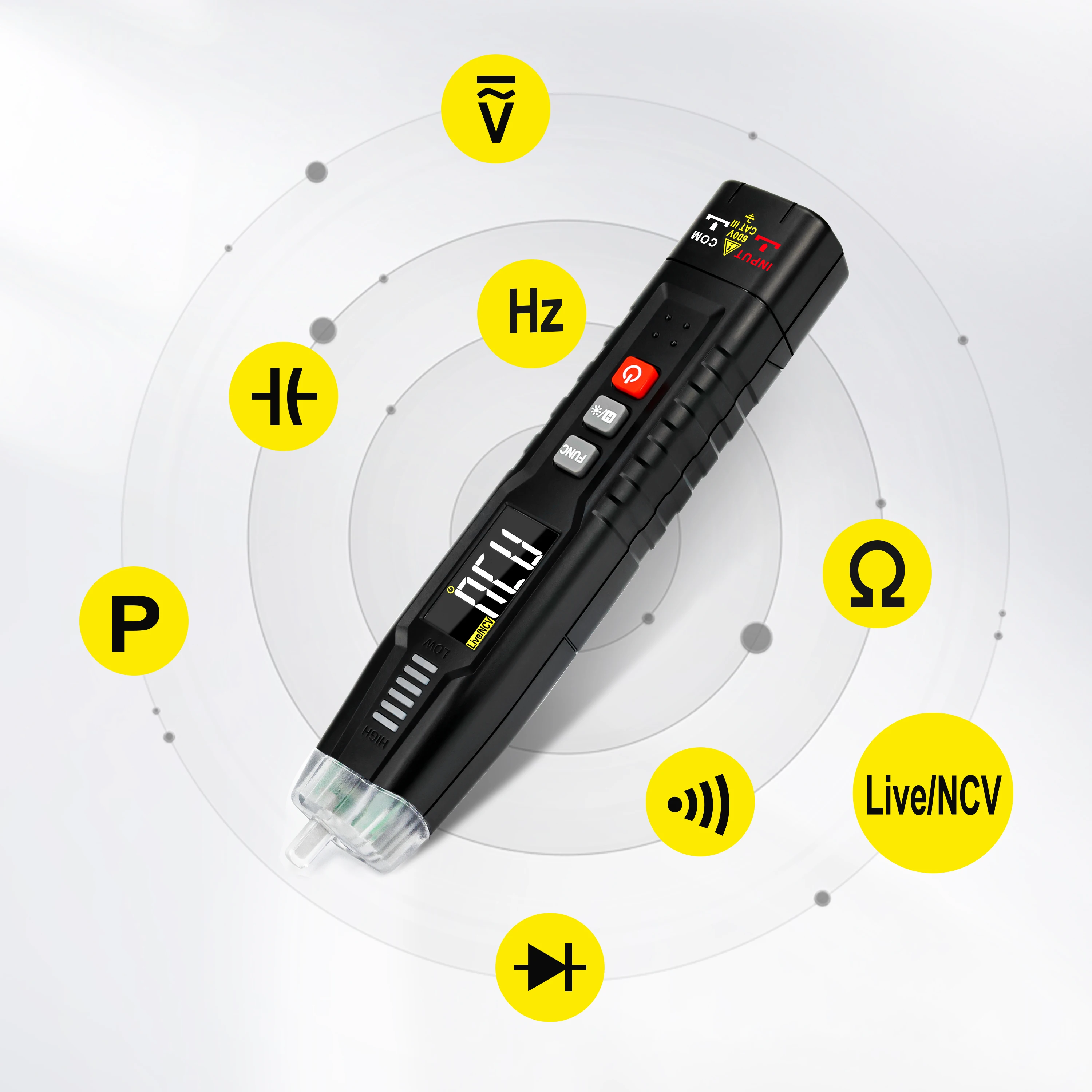 KAIWEETS ST120 Smart Pen Multimètre Testeur de tension numérique DC/AC