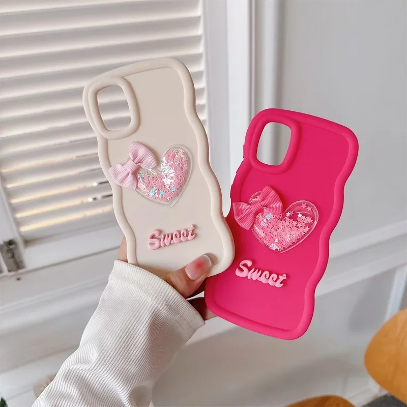 Quicksand Stars Heart Soft Phone Case Cover