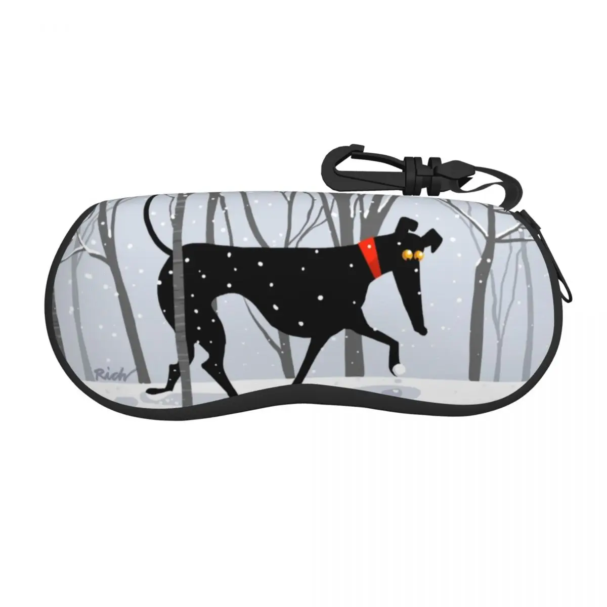 

Custom Winter Hound Glasses Case Stylish Greyhound Whippet Sighthound Dog Shell Eyeglasses Case Sunglasses Box