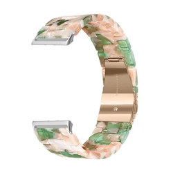Elegant Resin Strap Bracelet for Men & Women - Quick Release Design for Fitness Trackers (10  Ruby Green)