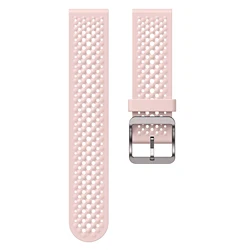 Universal Silicone Replacement Band Strap for Smartwatches - 22mm Adjustable Bracelet (Pink)