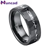 Nuncad 8mm Brushed Matte Black Hammered Meteorite Tungsten Carbide Ring for Man Jewelry 1