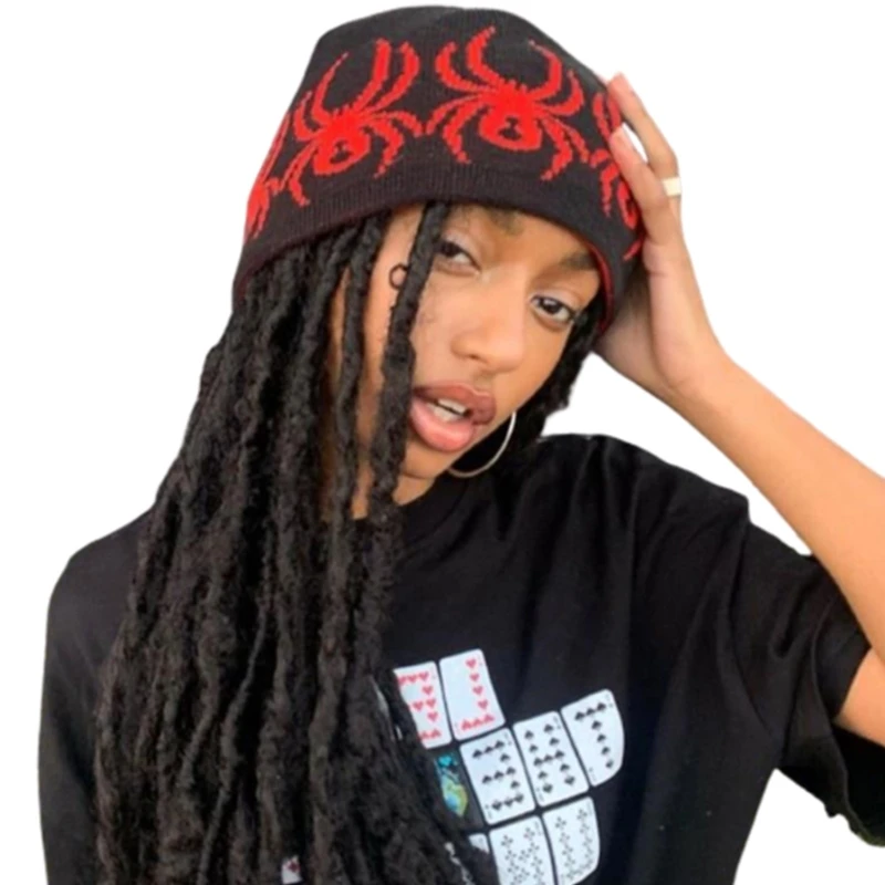 

Cool Headgear Crochet Hat Party Holiday Hat Jacquard Hat for Teens Men Women
