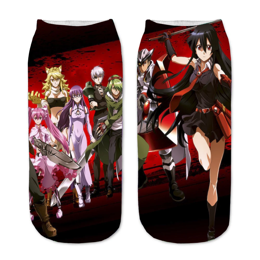 

Носки аниме Akame ga KILL! 3D принт Sadaharu Мультфильм прямые носки для мужчин женщин мужчин короткие носки для подростков кавайная вечерние по щиколотку милые носки