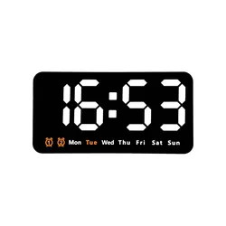 Smart LED Wall Clock with Voice Control, Dual Alarms & Temperature Display (White)