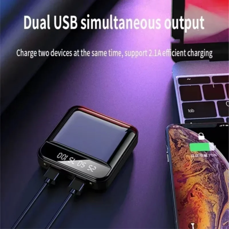 30000mAh Large-capacity Mini Power Bank Super Fast Charge Built-in Cable Portable External Battery For Samsung iPhone 2025 4